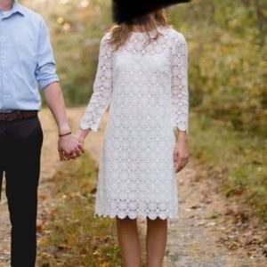 Boden white shift dress